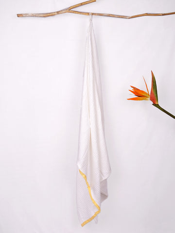 Golden Linen Border Bamboo Towel