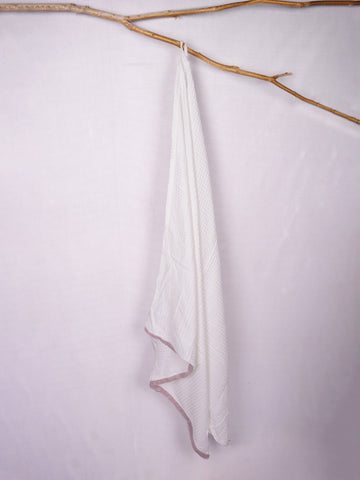 Lavender Linen Border Bamboo Towel