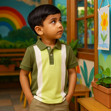 Boys Bamboo Green Polo T-Shirt