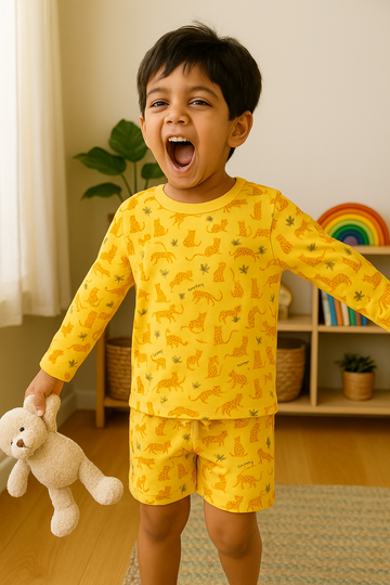 Kids Bamboo Leopard Print Co-ord set (Top & Shorts)