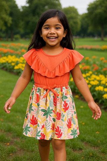 Bright Orange Ruffle Dress