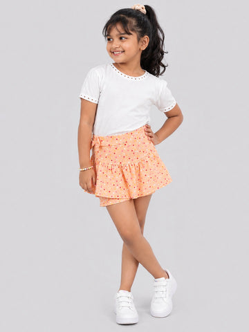 Girls Bamboo Peach Skort