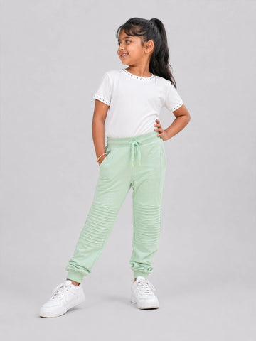Girls Bamboo Green Joggers