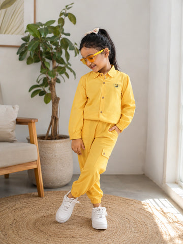 Kids Bamboo Yellow Co-ord set (Top & Shorts)