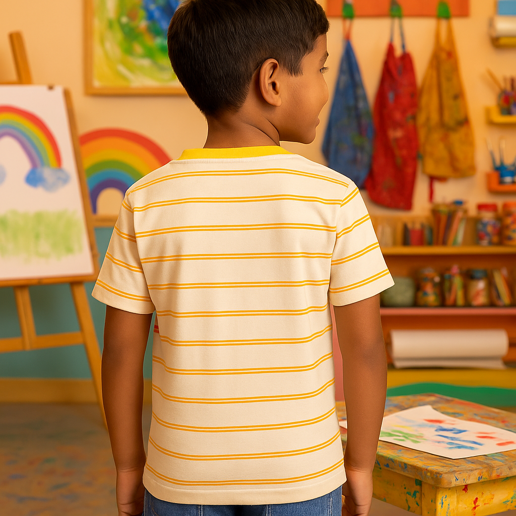 Boys Bamboo T-Shirt with Giraffe Pocket