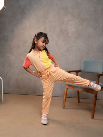 Girls Bamboo Peach Joggers with Elastic Waist