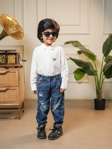 Boys Bamboo Classic White shirt